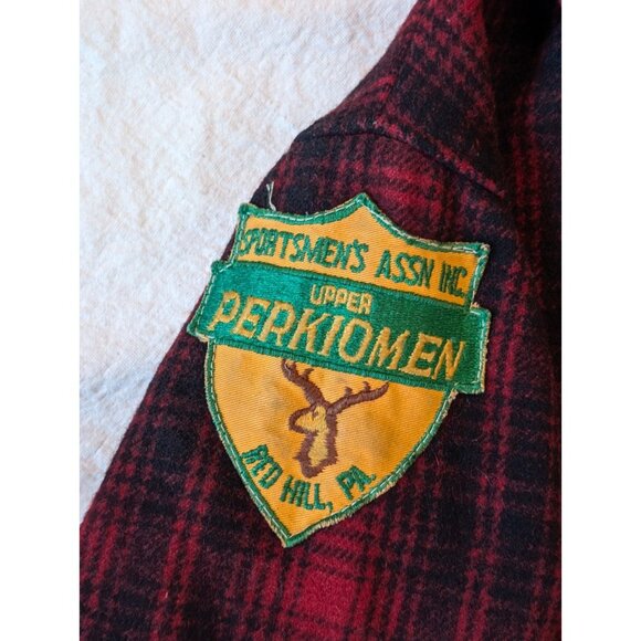 Woolrich Vintage 60s Heavy Wool Hunting Mackinaw Buffalo Check Jacket Patches 42 - Picture 6 of 16